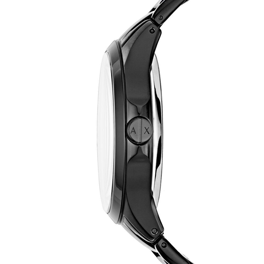 Three-Hand Black Stainless Steel Watch