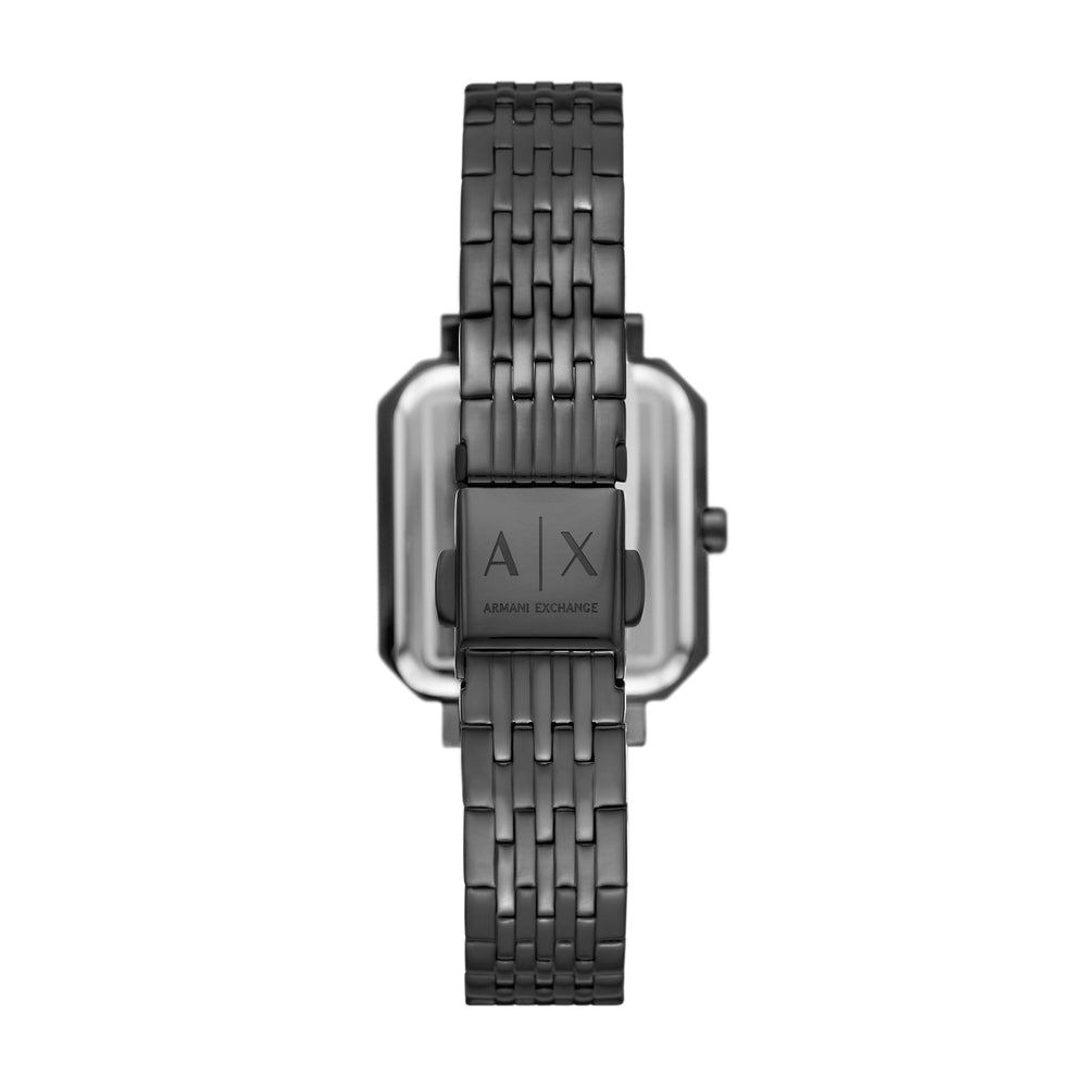Three-Hand Gunmetal Stainless Steel Watch