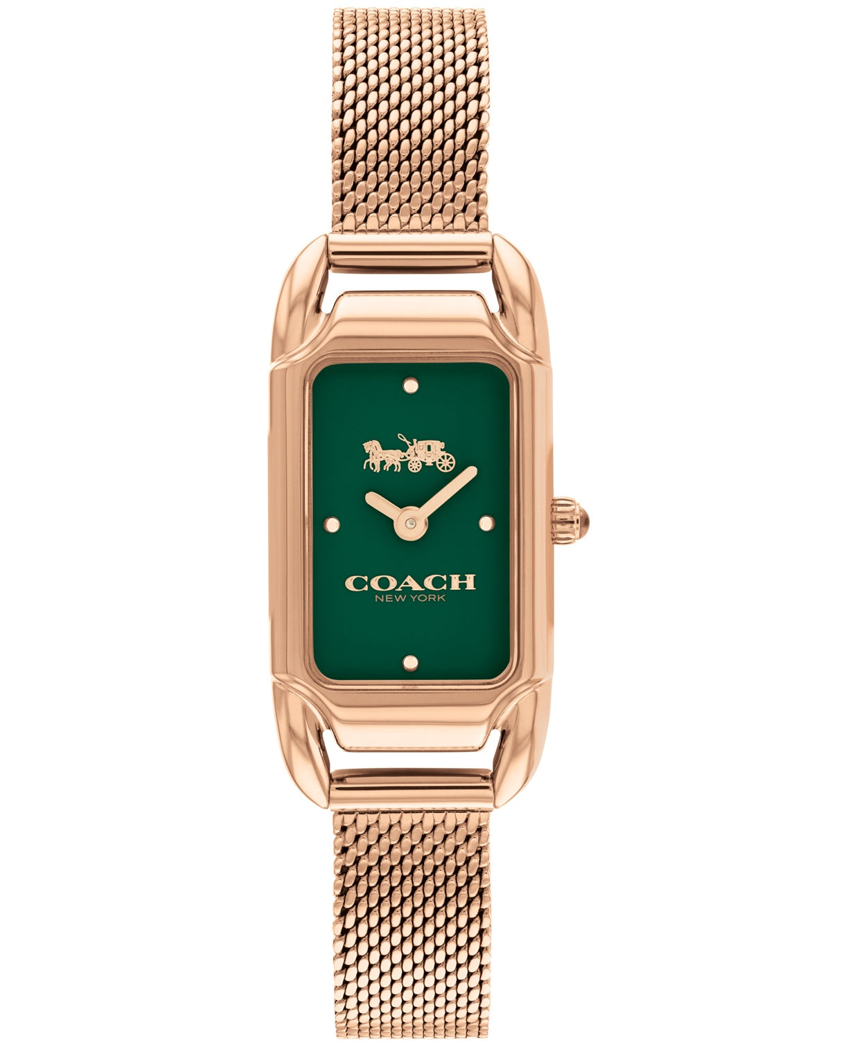Cadie Women Quartz Green Dial Analog Mesh Watch