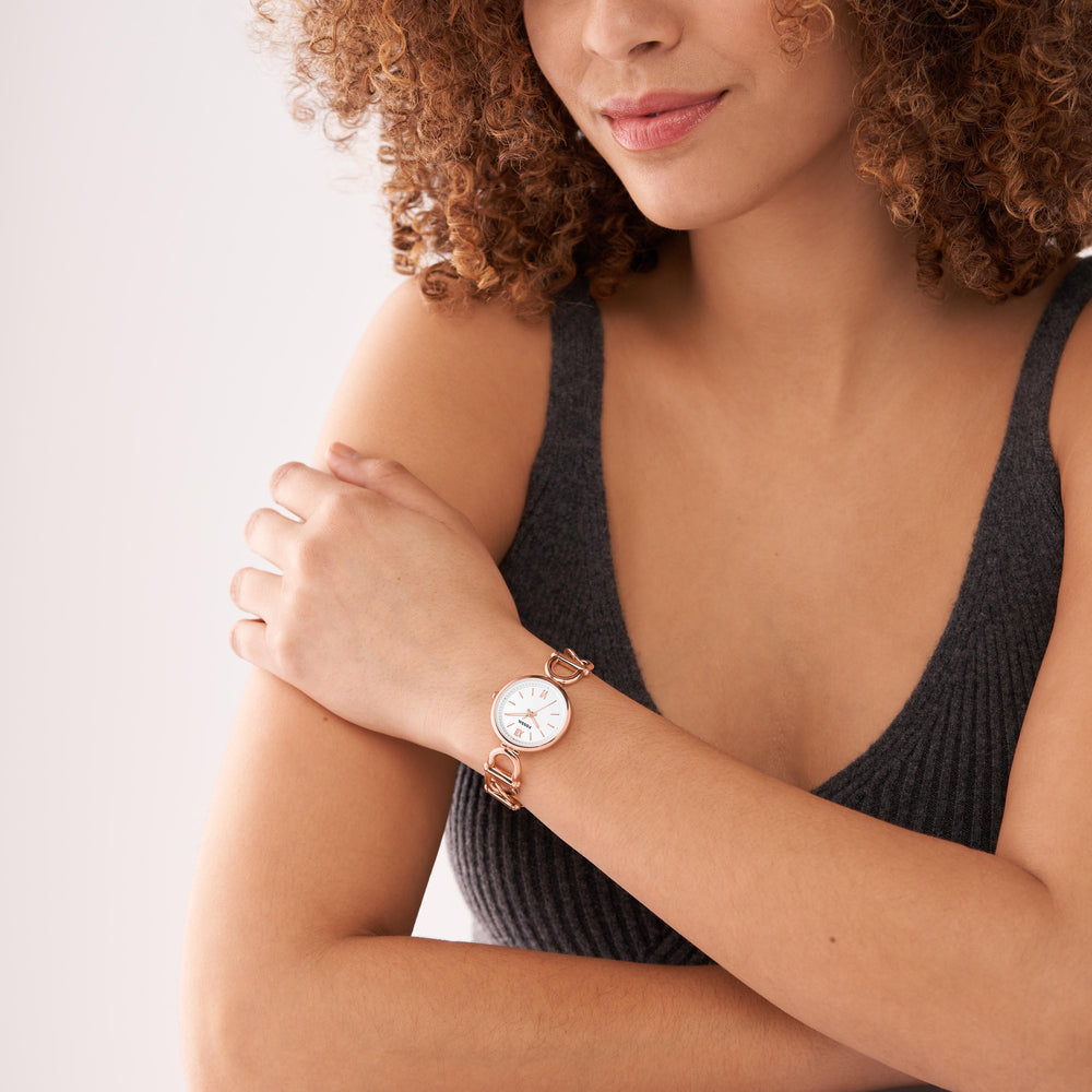 Carlie Three-Hand Rose Gold-Tone