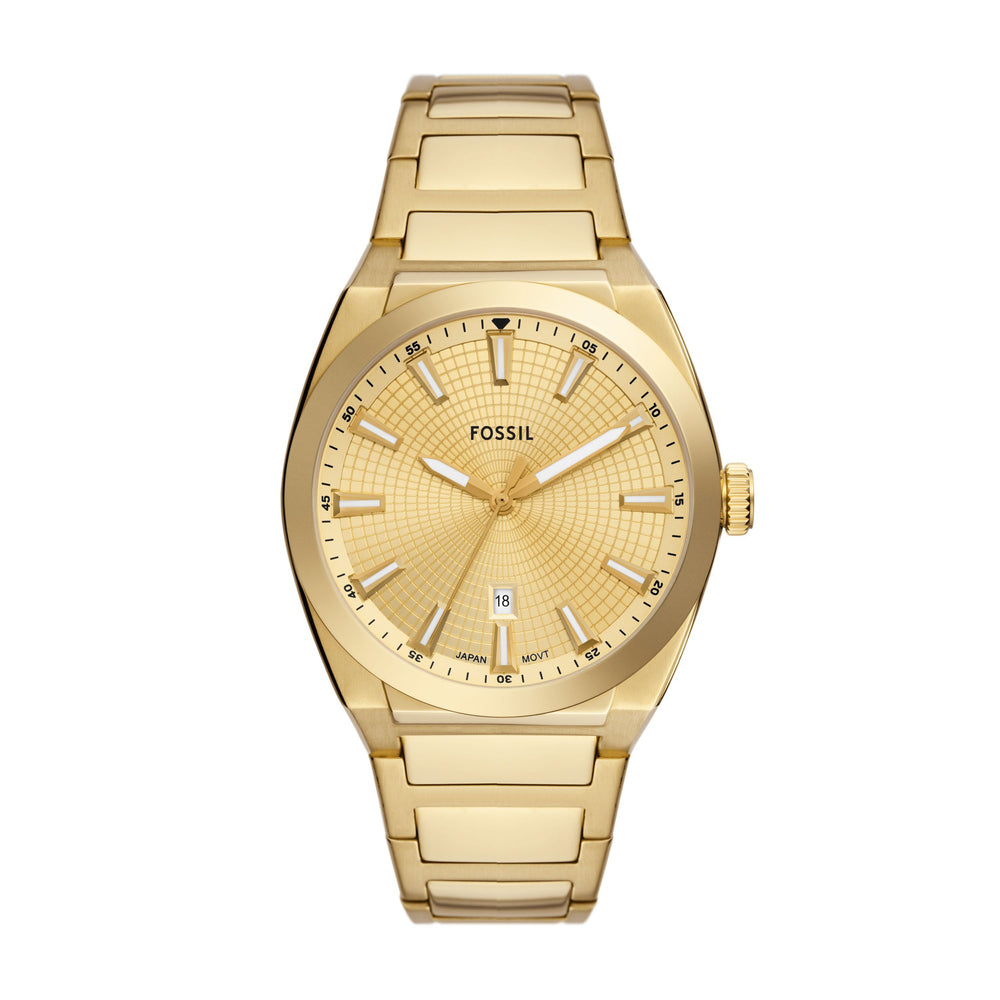 Everett Three-Hand Date Gold-Tone