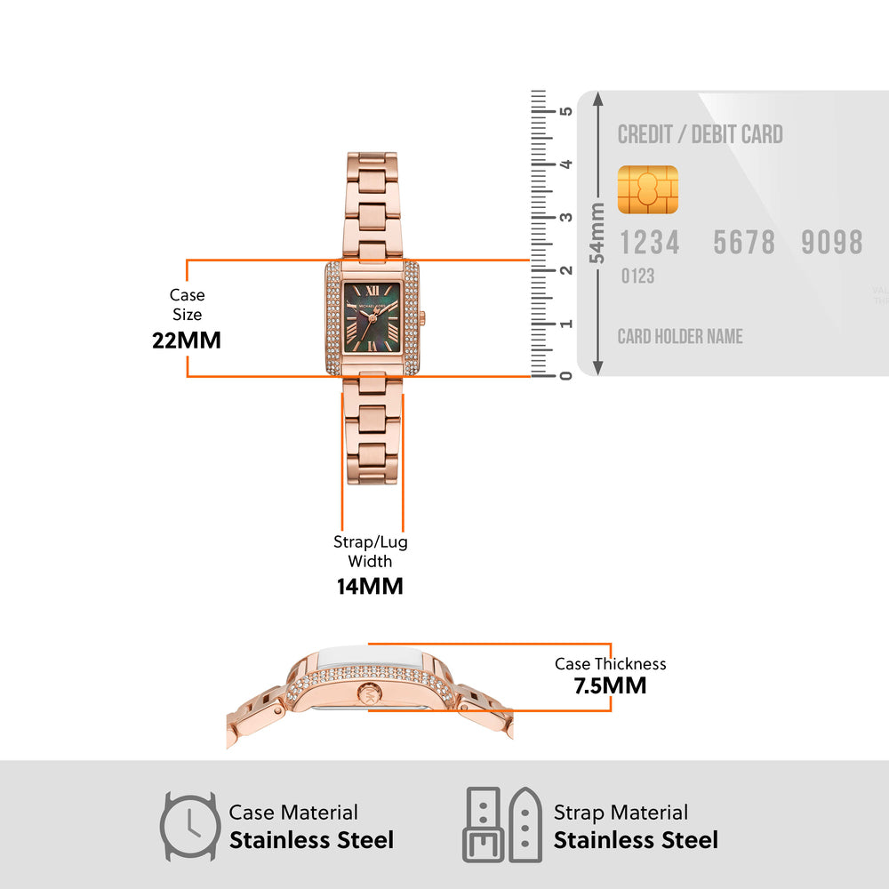 Emery Three-Hand Rose Gold-Tone Stainless Steel Watch