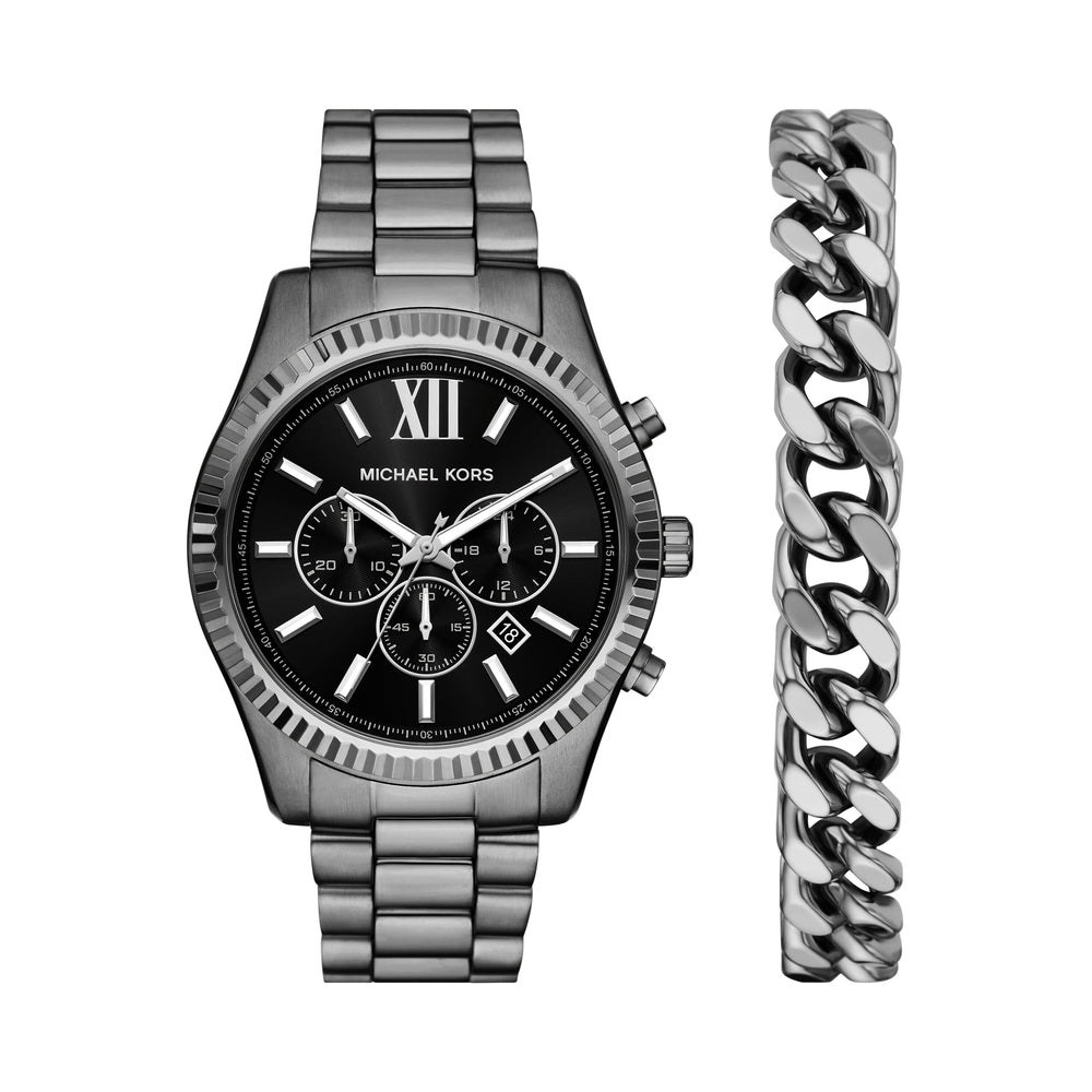Lexington Chronograph Gunmetal Stainless Steel Watch Set