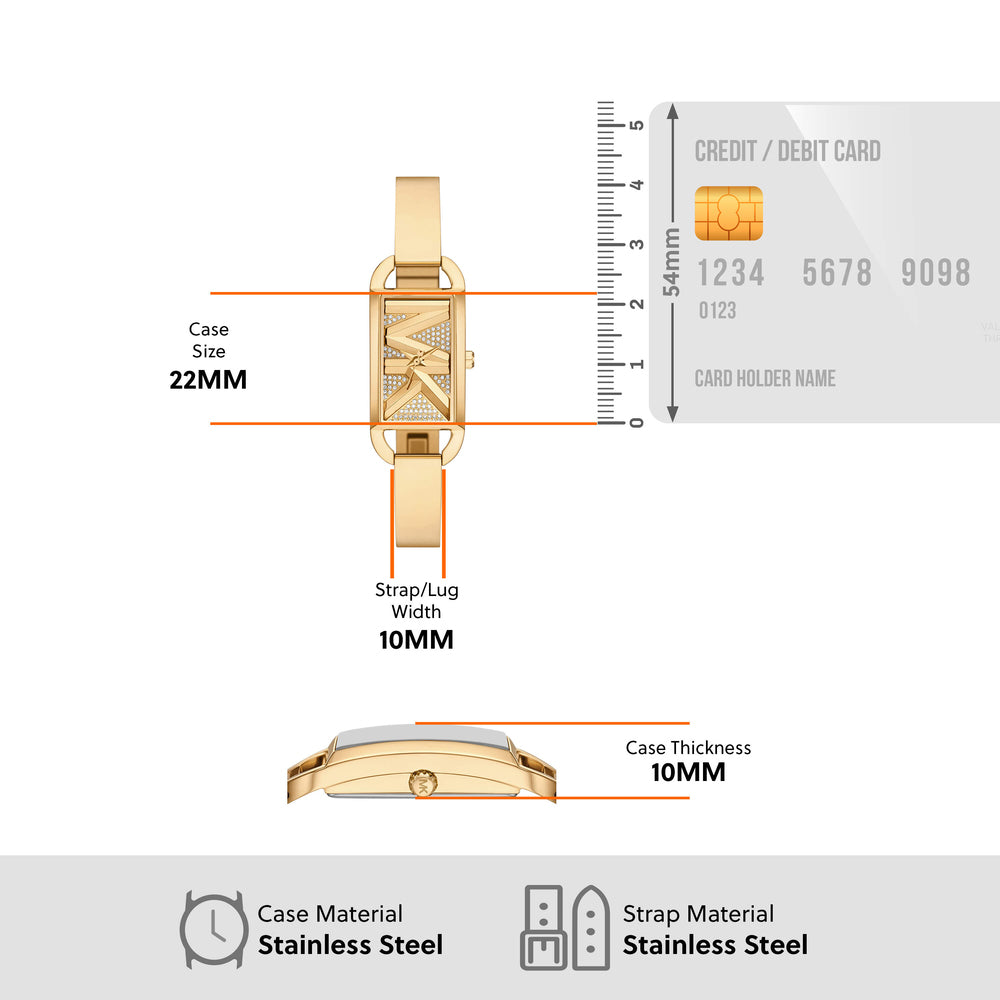 MK Empire Three-Hand Gold-Tone Stainless Steel Watch