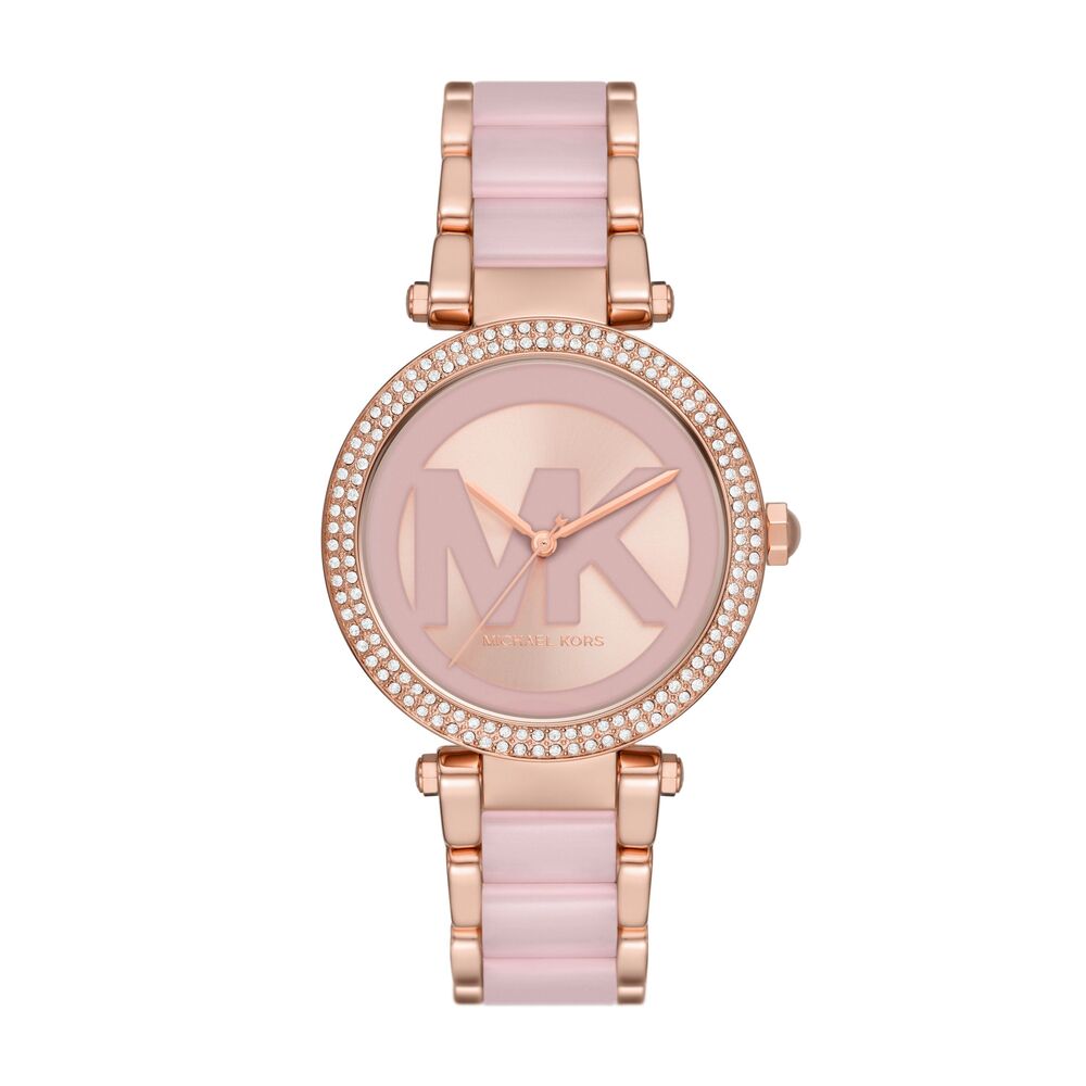 Parker Three-Hand Blush Acetate and Rose Gold-Tone Stainless Steel Watch