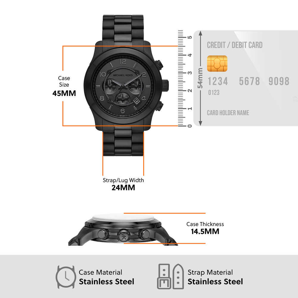 Runway Chronograph Black Stainless Steel Watch