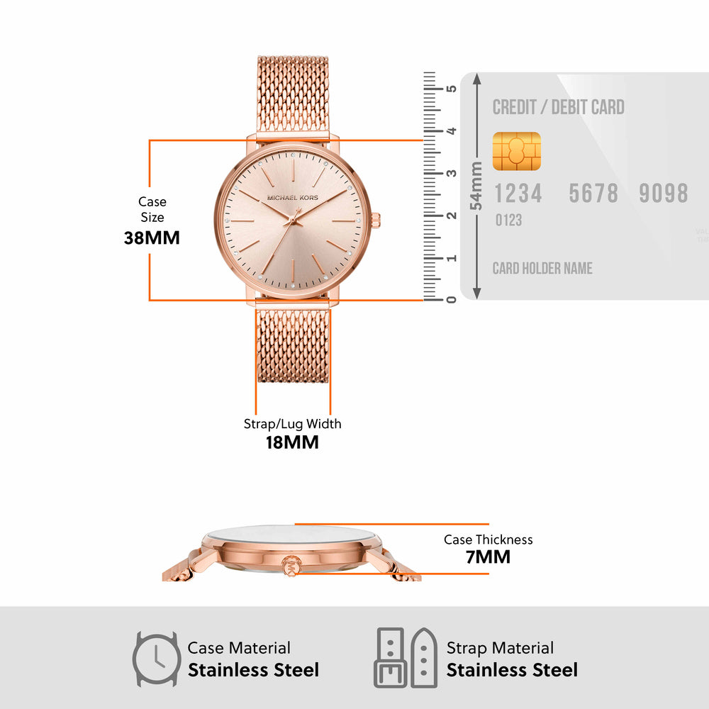 Women's Pyper Three-Hand Rose Gold-Tone Stainless Steel Watch