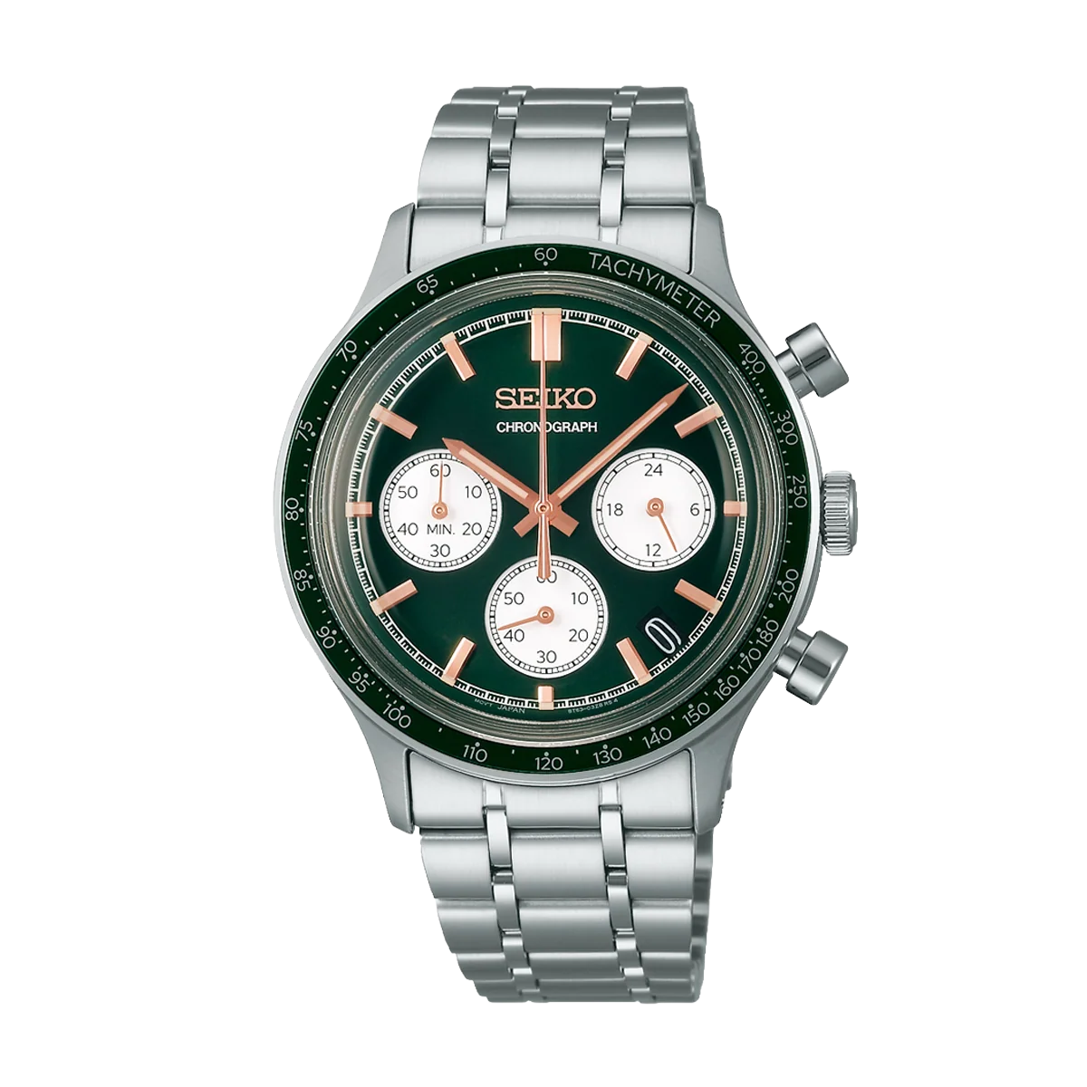 seiko men’s quartz chronograph green dial ssb481p1