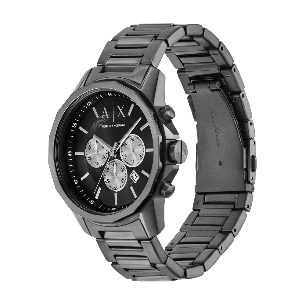 Chronograph Gunmetal Stainless Steel Watch