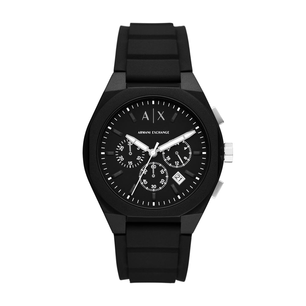 Sync Chronograph Black Silicone Watch