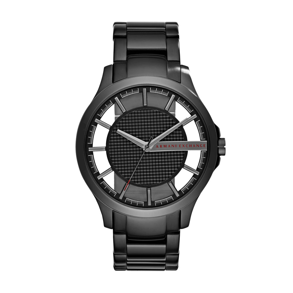 Three-Hand Black Stainless Steel Watch