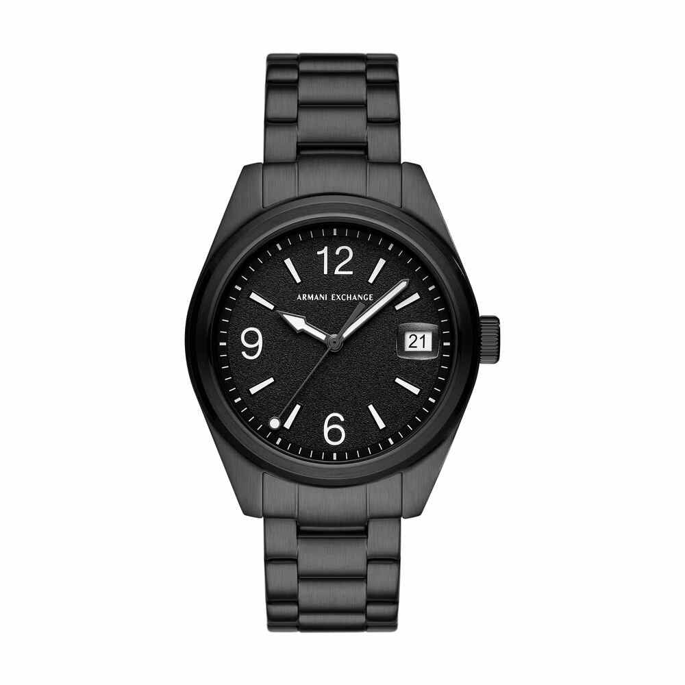 Three-Hand Date Black Stainless Steel Watch