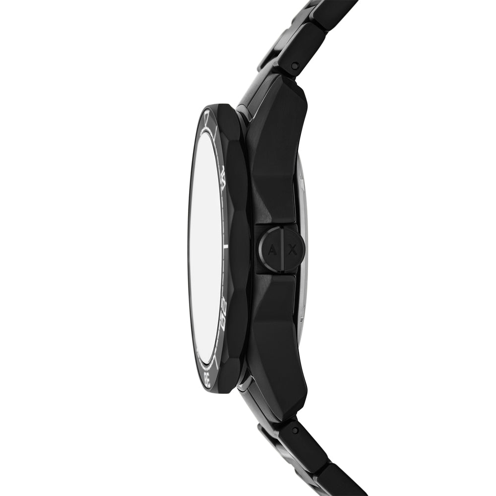 Three-Hand Date Black Stainless Steel Watch