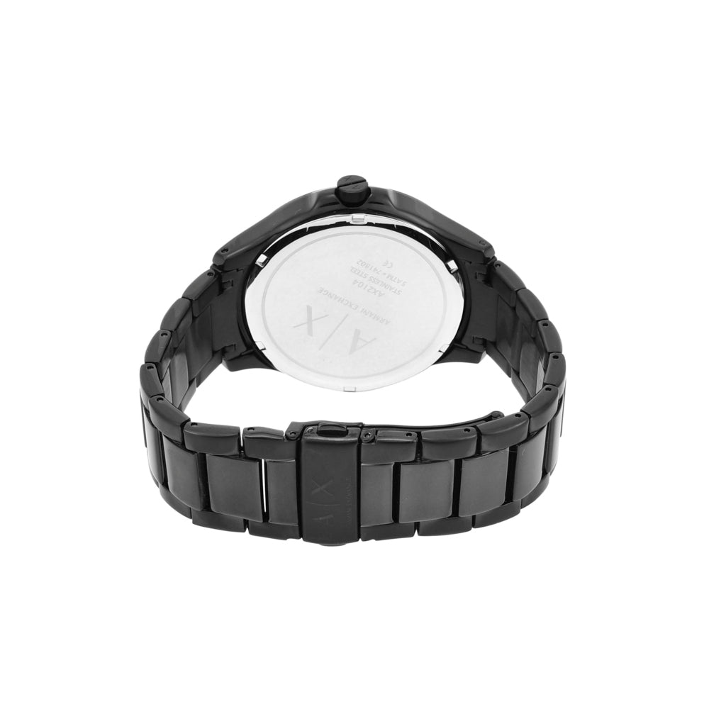 Three-Hand Date Black Stainless Steel Watch