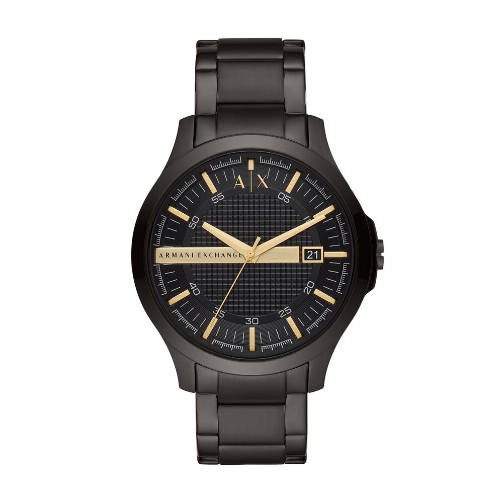 Three-Hand Date Black Stainless Steel Watch