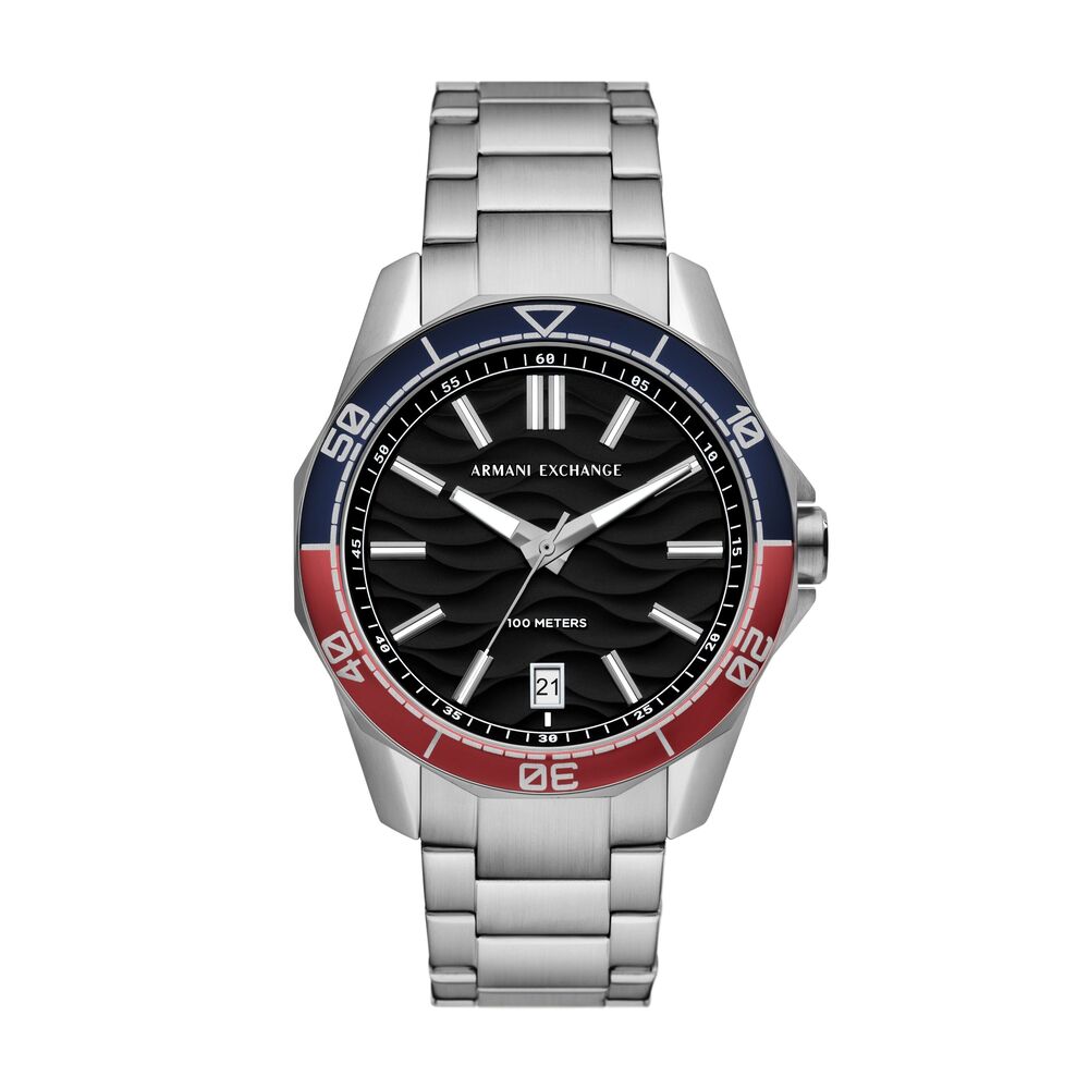 Three-Hand Date Stainless Steel Watch