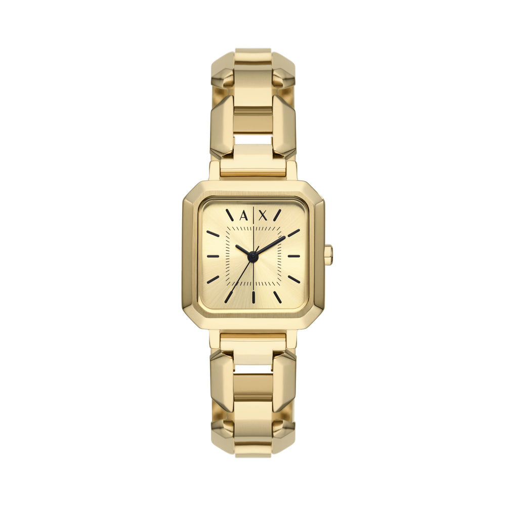 Three-Hand Gold-Tone Stainless Steel Watch