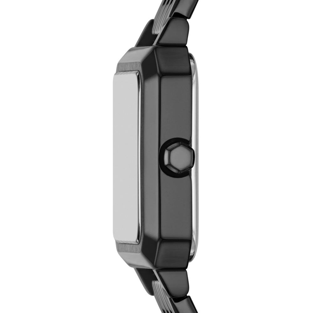 Three-Hand Gunmetal Stainless Steel Watch