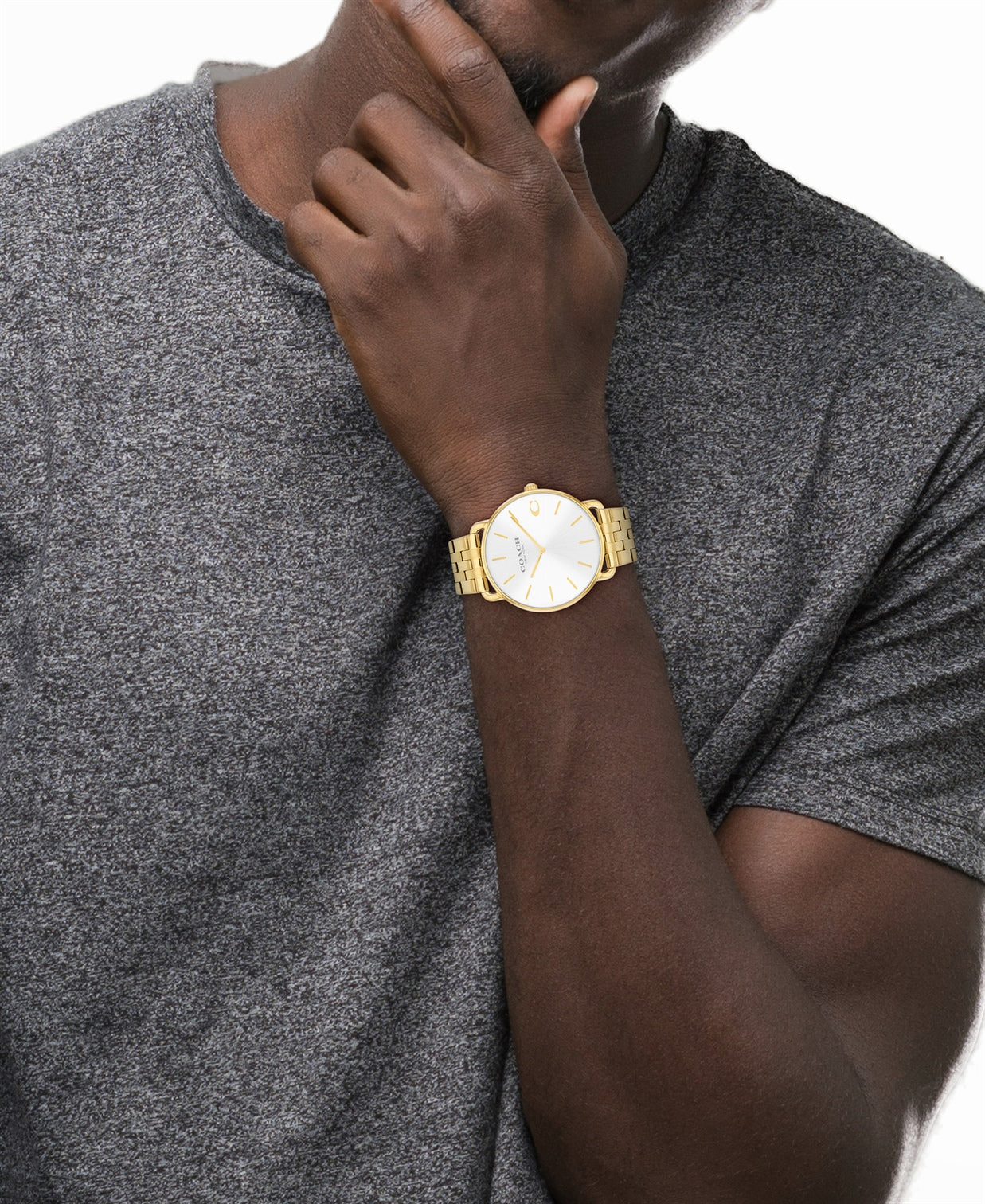 Elliot Men Quartz White Dial Analog Stainless Steel Watch