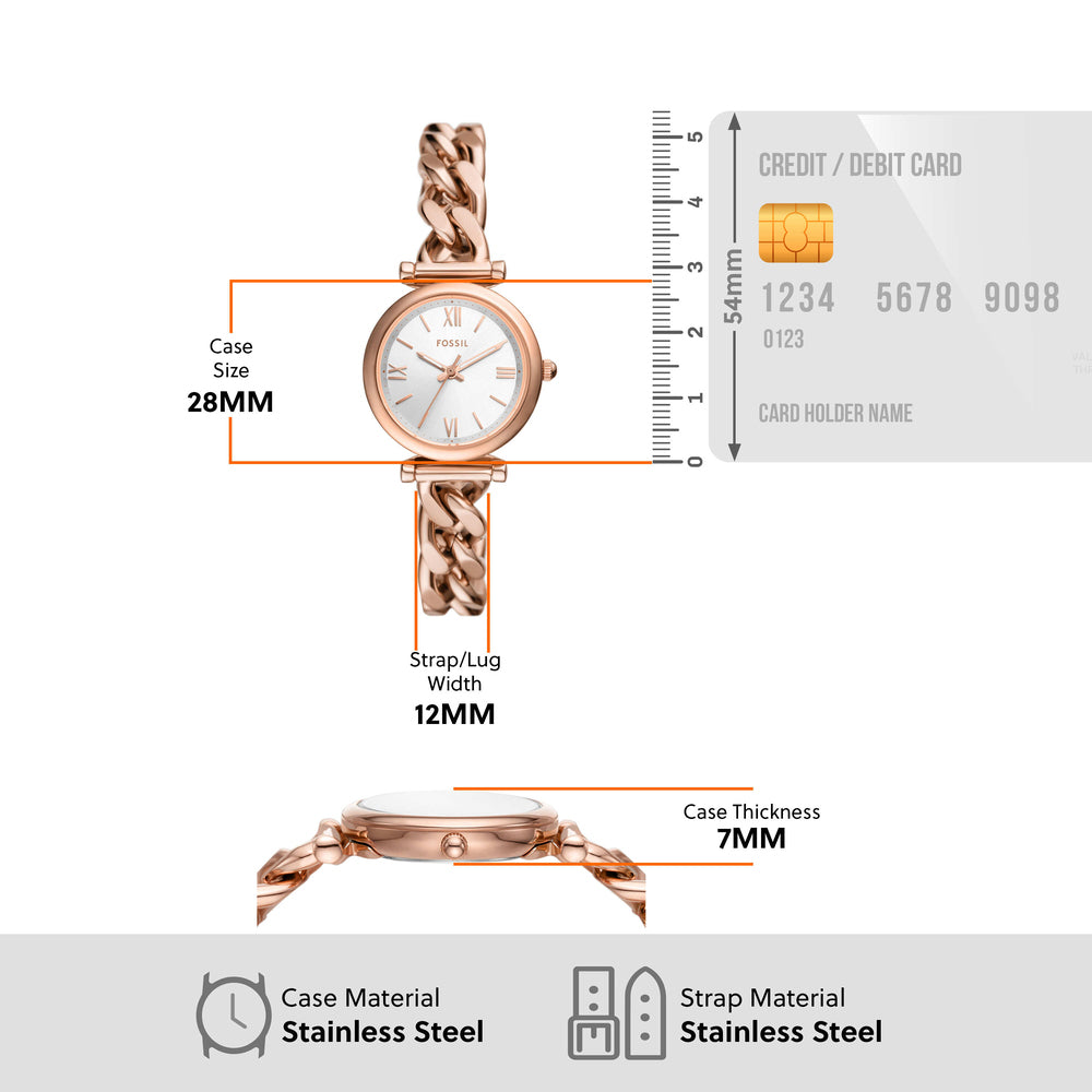 Carlie Three-Hand Rose Gold-Tone