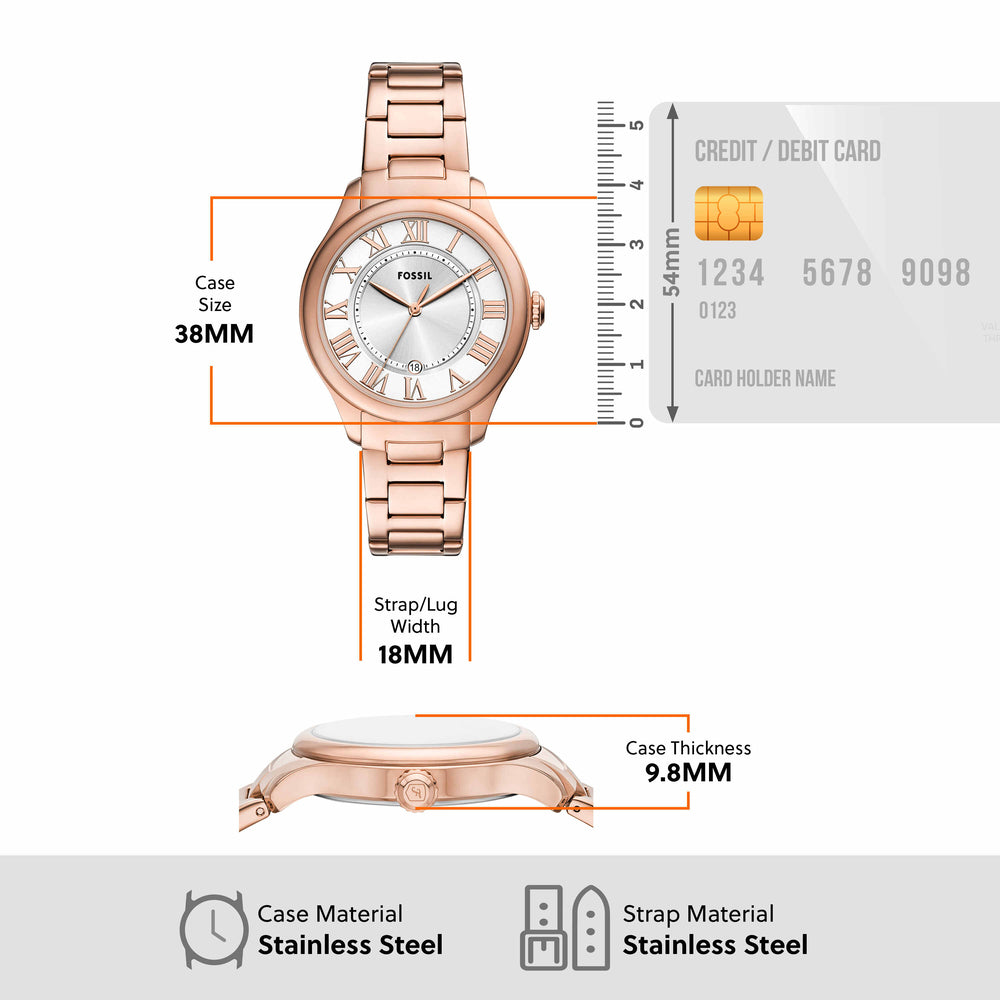 Gilmore Three-Hand Date Rose Gold-Tone