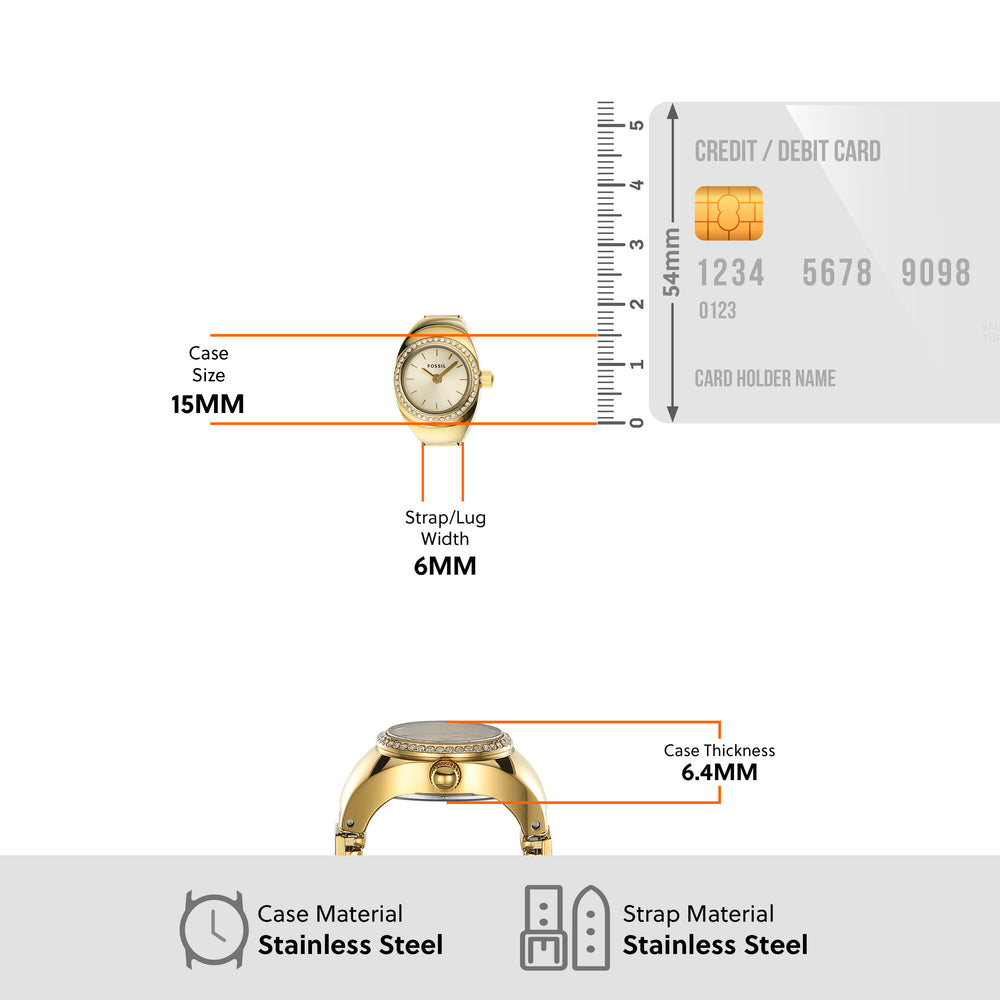 Ring Two-Hand Gold-Tone