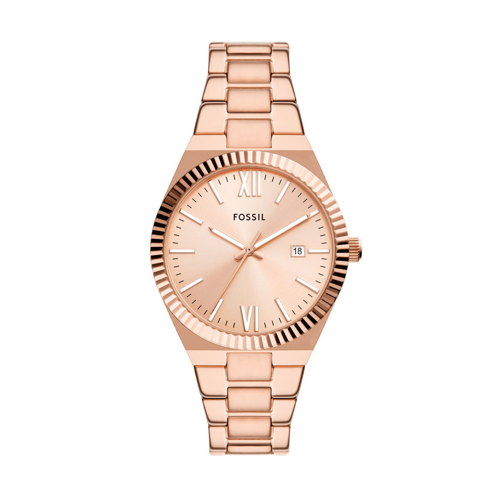 Scarlette Three-Hand Date Rose Gold-Tone