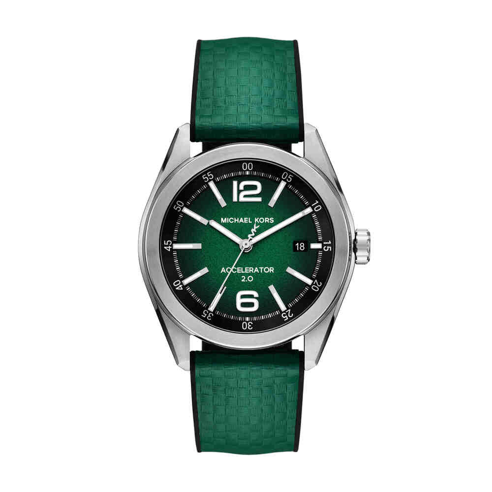 Accelerator 2.0 Three-Hand Date Green Nylon and Silicone Watch