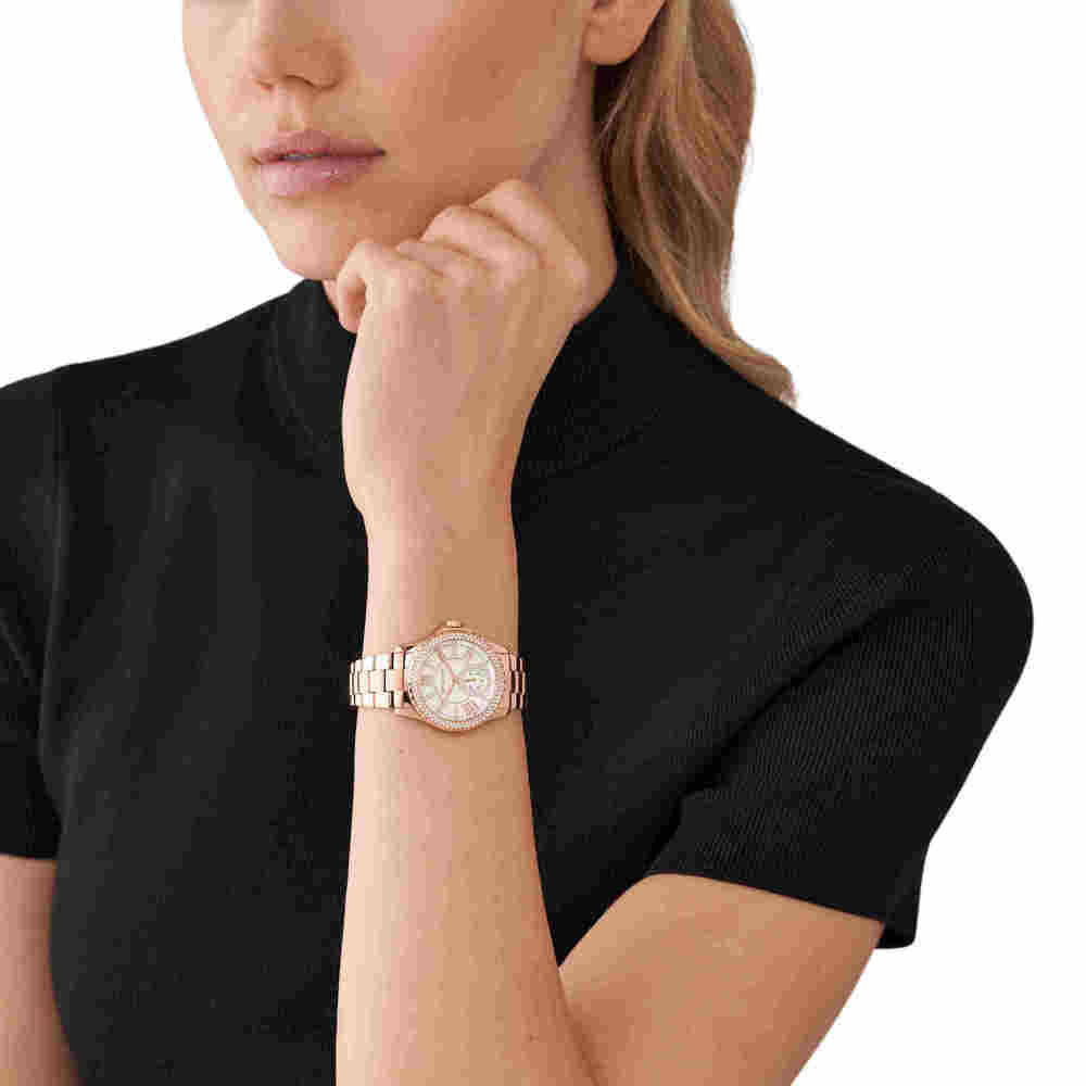 Everest Three-Hand Rose Gold-Tone Stainless Steel Watch