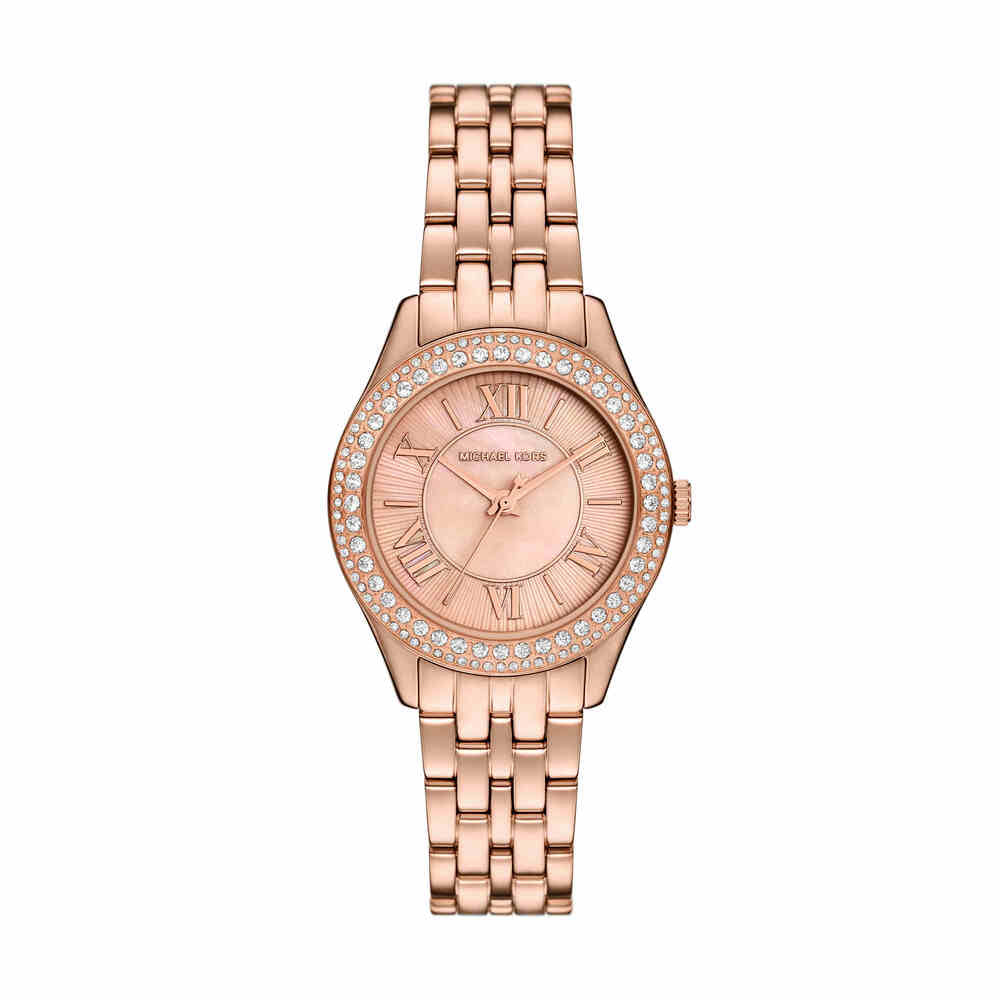 Harlowe Three-Hand Rose Gold-Tone Stainless Steel Watch