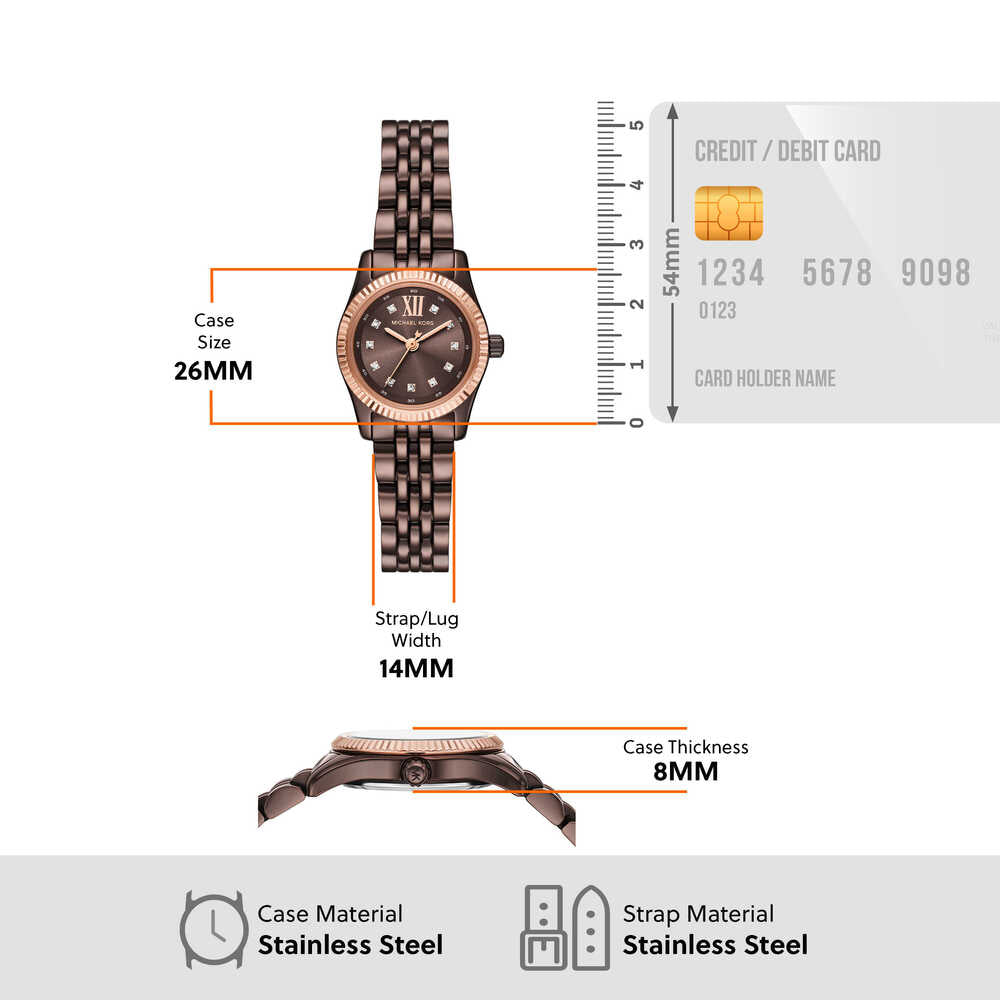 Lexington Three-Hand Chocolate Stainless Steel Watch