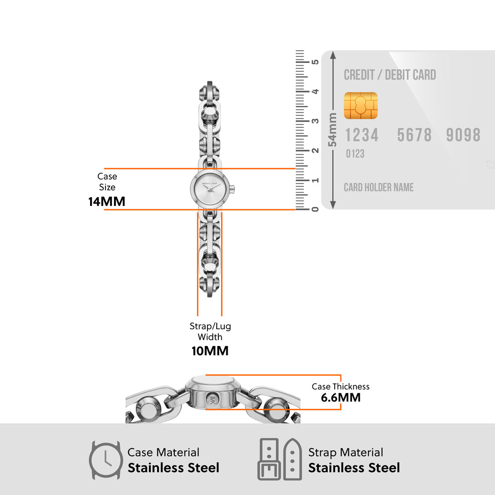 MK Astor Link Two-Hand Stainless Steel Watch