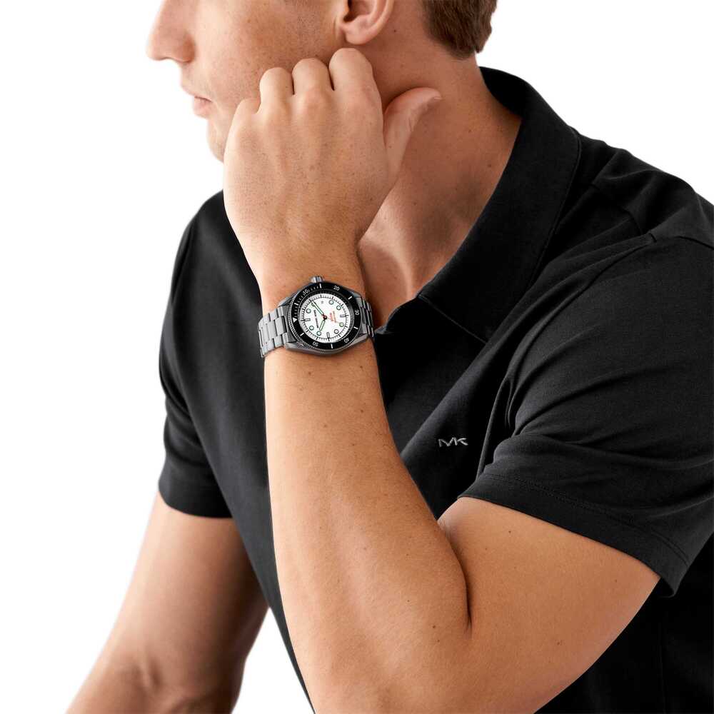 Maritime Three-Hand Date Gunmetal Stainless Steel Watch
