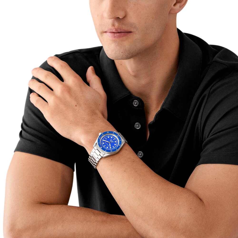 Maritime Three-Hand Date Stainless Steel Watch