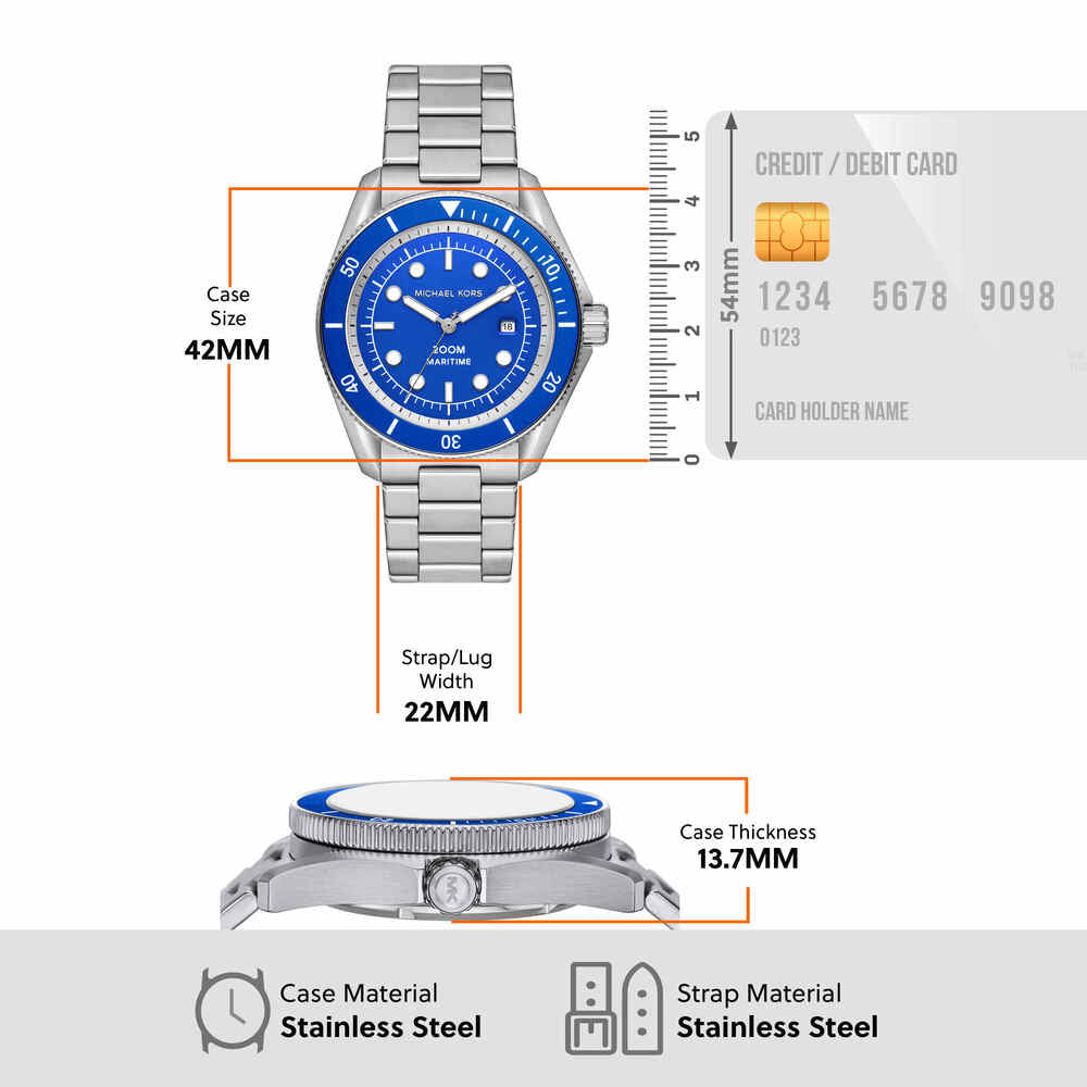 Maritime Three-Hand Date Stainless Steel Watch