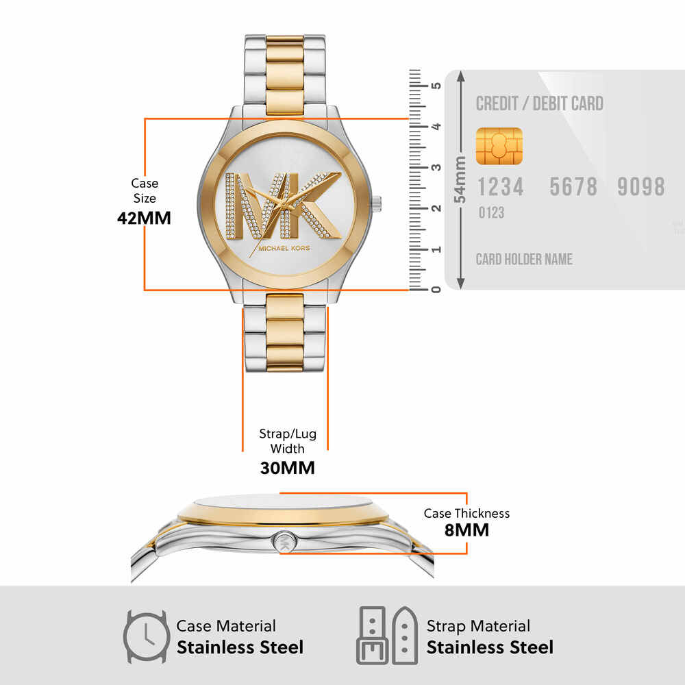 Women's Slim Runway Three-Hand Two-Tone Stainless Steel Watch